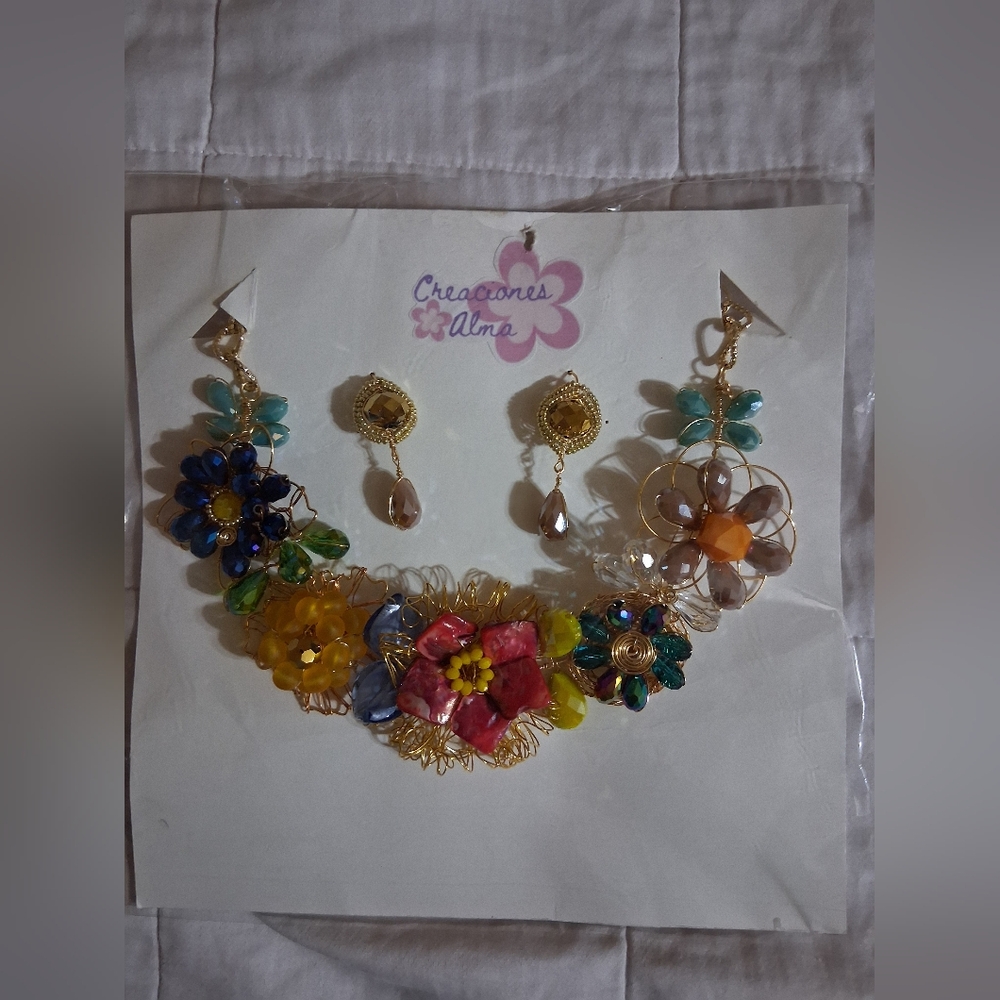 MultiColor Handmade Beautiful Glass Work Necklace